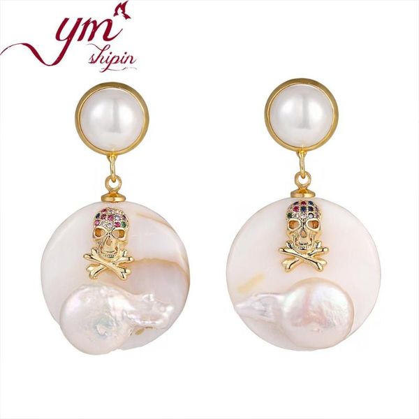 

dangle & chandelier pearl earrings luxury round drop for women handmade jewelry 2021 fashion wedding party gift, Silver