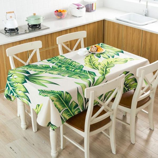 

table cloth tropical style tablecloth plant leaf waterproof home coffee