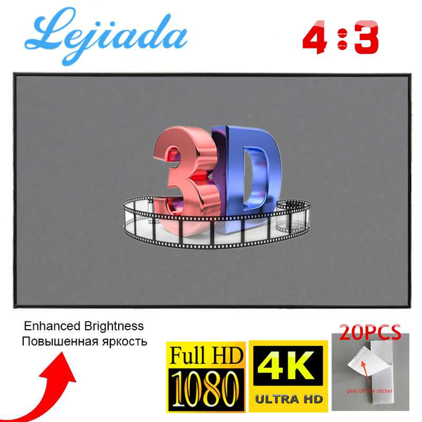 

projection screens lejiada projector-screen 4:3 100 84 72 60 30inch 3d 1080p hd foldable portable movies screen theater outdoor indoor