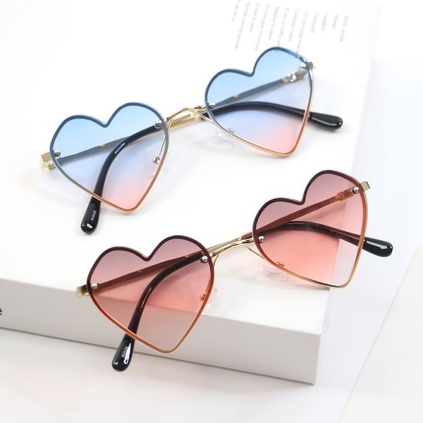 

sunglasses love heart kid metal for girl boys vintage cute infant baby sun glasses toddler children oculos gafas de sol 2021, White;black