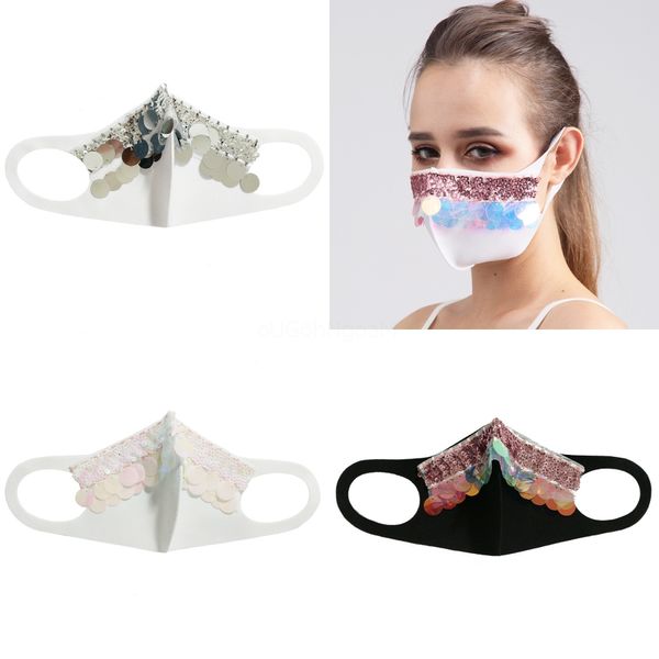 

8 цвет блесток маска anti-fog dust-proof ткань bling bling рот обложка ушной 2layers маска для adultjj551 # 471, Black