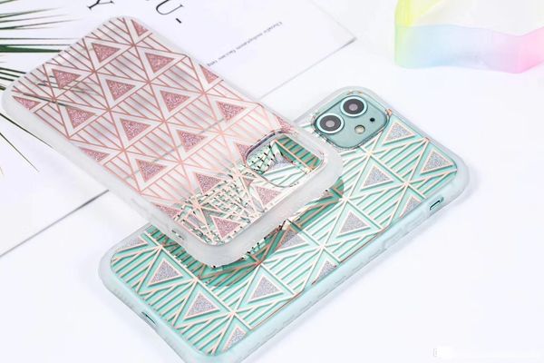 

phone cases geometric triangle colorful for iphone 11 pro case gravity anti-fall shockproof back cover for iphone xs max xr 8 7 plus
