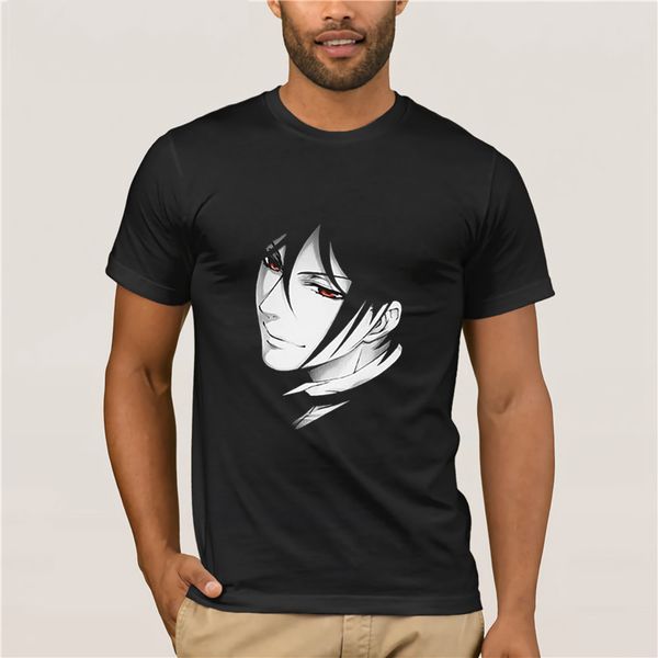

fashion mens short sleeve t shirt new black butler kuroshitsuji anime manga white black t-shirt summer men printing tshirt