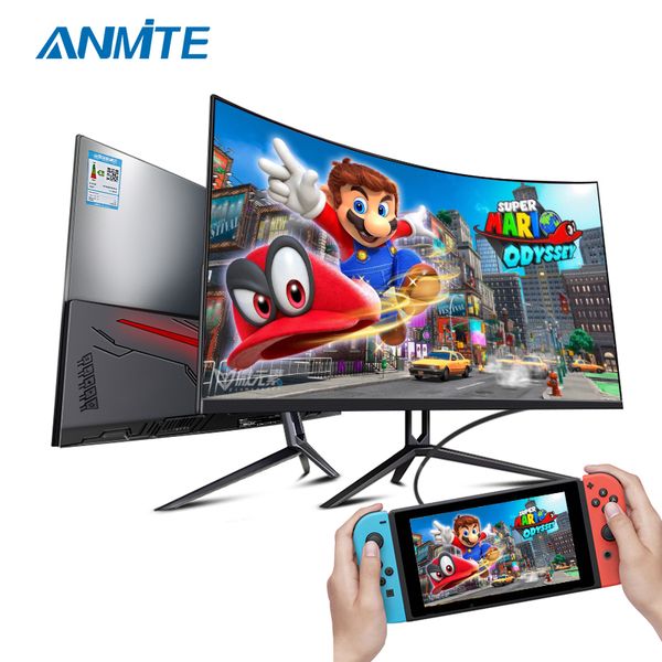 

monitors anmite 27 inch 75hz hdr curved fhd [1920 x 1080] gaming monitor pc usb type-c ultra-thin usb-c screen display