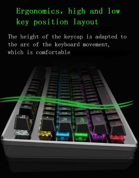 

mechanical keyboard e-sports game green axis 104 key computer wired keyboard