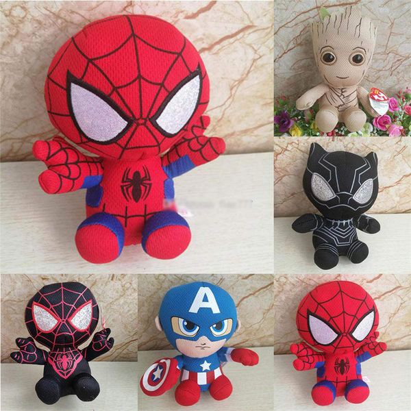 

15cm ty the avenger super hero panther tree man american captain plush toy gifts for children