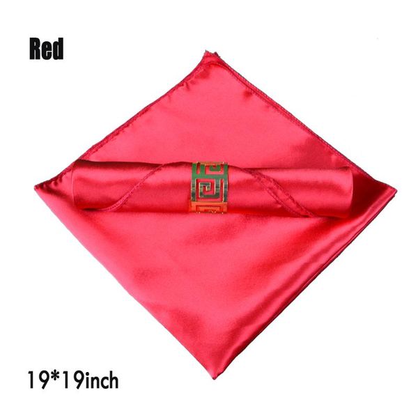 

table napkin 50pcs/lot 48*48cm gold yellow satin for wedding party decoration ceremony kids event 19" square silk cloth