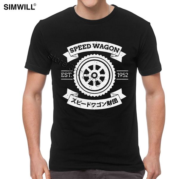 

retro jojo bizarre adventure t shirt for men eco cotton speed wagon tees short sleeve round collar t-shirt graphic tshirt