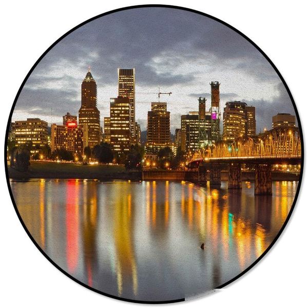 

night city new york pattern rugs and carpets for home living room round rug for children rooms non-slip