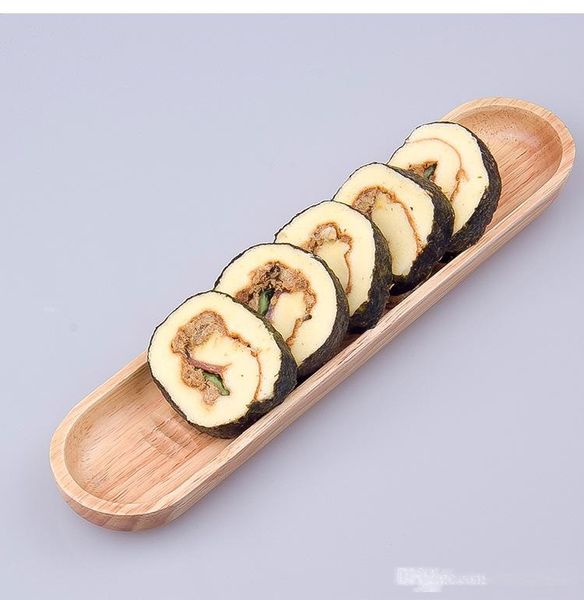 

wood sushi strip plate japanese style sashimi tray restaurant sushi dish rectangle nigiri plate natural tableware