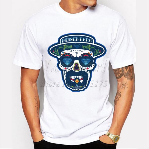 

2019 men's fashion breaking bad heisenberg skull t-shirt harajuku funny tee shirts hipster o-neck cool