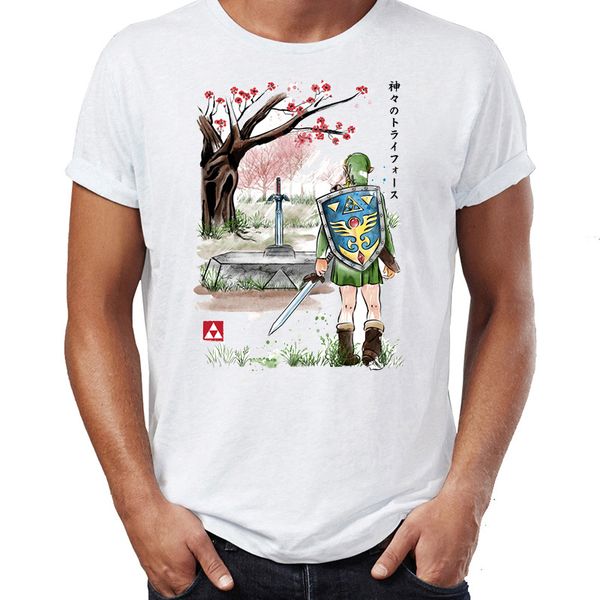 

men's t shirt great hyrule forest master sword link's awakening dream island the legend of zelda colorized printed tee