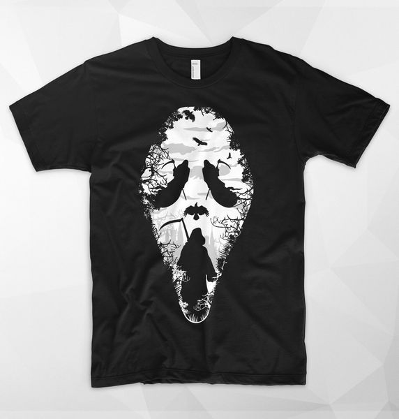 

scream face mask t shirt ghostface killer horror movie halloween zombie ghost