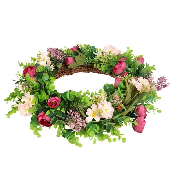 

factory direct rose hanging artificial flower wreath door spring front for wedding wall home decor