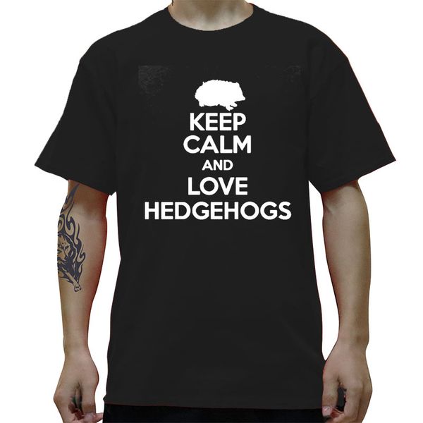 

успокойтесь и любовь ежей смешной graphic t-shirt mens лета стиль мода коротких рукавов крупногабаритного streetwear футболка