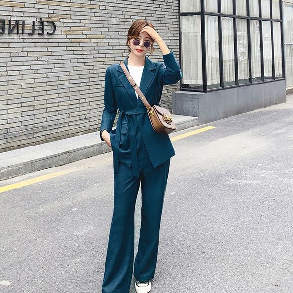 

small coat coatfashion suit women's 2020 spring and autumn korean style casual temperament professional suit coat two-piece set mxa4w, Gray