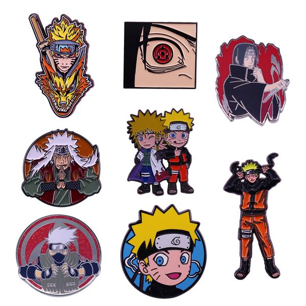 

p5396 dongmanli naruto anime enamel pins badge metal brooch backpack bag collar lapel collection jewelry gifts, Gray