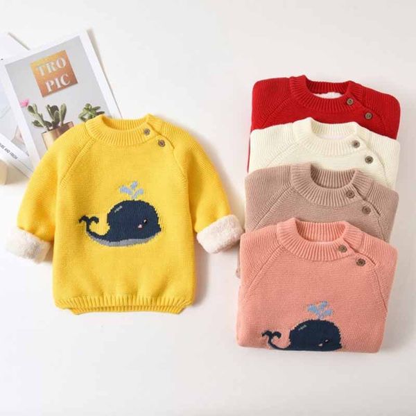 

winter thick warm baby sweaters autumn casual o neck long sleeve newborn infant boys girls pullovers jumpers children's knitwear, Blue