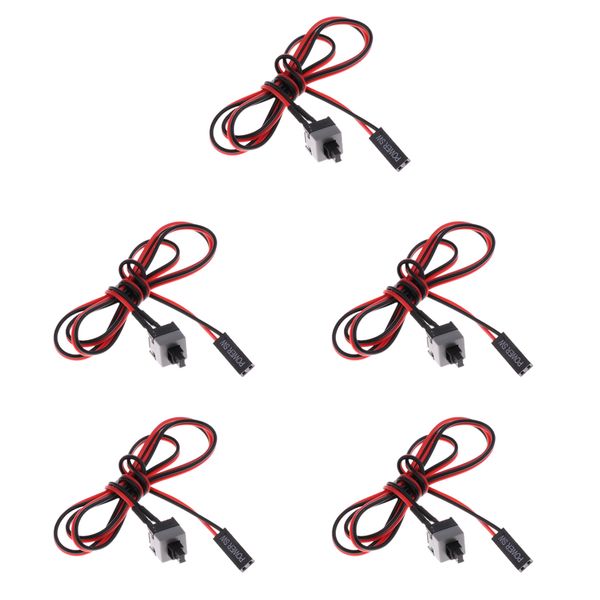 

5pcs computer case power supply reset switch atx cable for motherboard