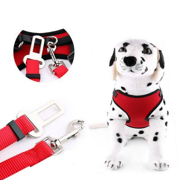 

dog harness with car connector strap set breathable mesh fabric pet vest and leash