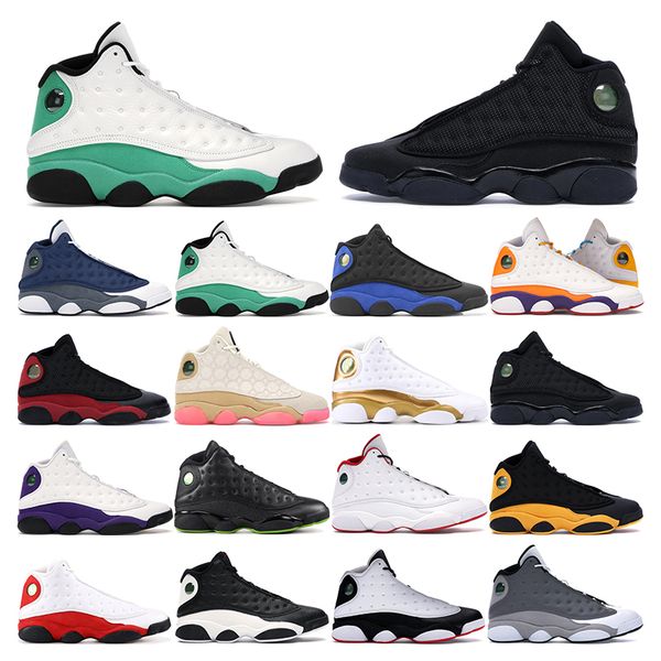 

2020 mens basketball shoes 13s flint hyper royal lucky green playground balck cat he got game cny men sports sneaker trainer outdoor fashion, White;red