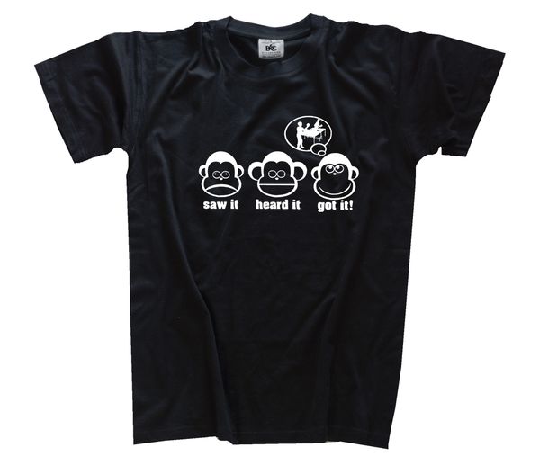 

2020 new arrival men's fashion the three monkeys saw it heard it got it - table tenni t-shirt s-xxxl tee shirt