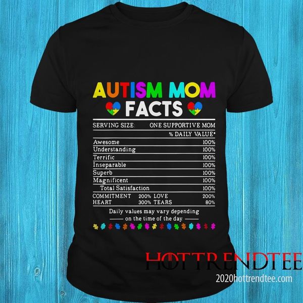 

women autism mom facts one supportive mom autism awareness shirt