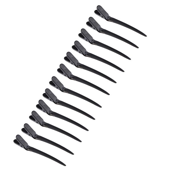 

set of 12 professional durable hair clips for hair styling and sectioning barber salon alligator hair clips, Brown