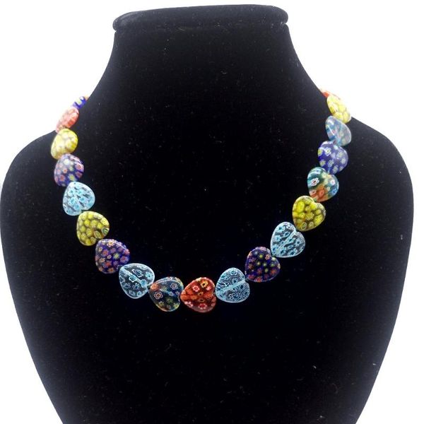 

chokers arrival trendy collares collier maxi necklace fashion color hand-woven glass heart women, Golden;silver