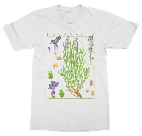 

sell 2020 fashion lavender t-shirt botanical garden plant print art botany bloom fruit flower grow