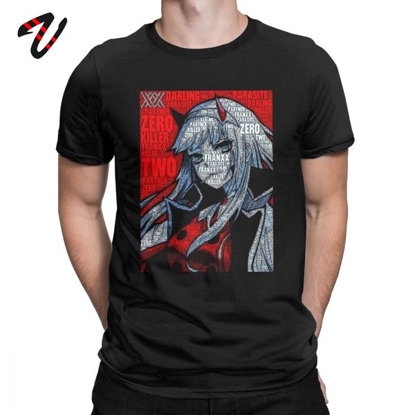 

zero two t-shirt darling in the franxx men's t shirt 100% cotton tees anime tshirt cool movie clothing fitness plus size
