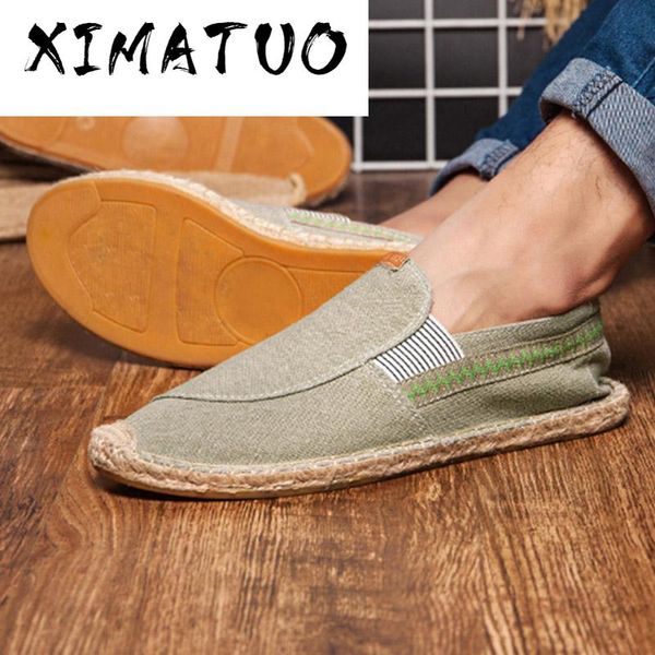 

vintage men's casual canvas loafers flat bottom espadrilles driving soft shoes for holiday beach sailing bohemian style, Black
