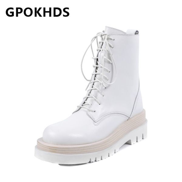 

gpokhds 2021 women ankle boots cow leather winter short plush round toe zipper high heels female riding boots size 40, Black