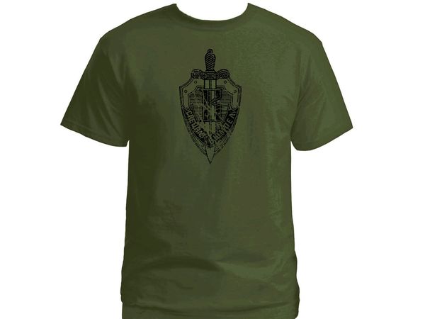 

2019 russian kgb special forces spetsnaz vympel distressed look army green t-shirt