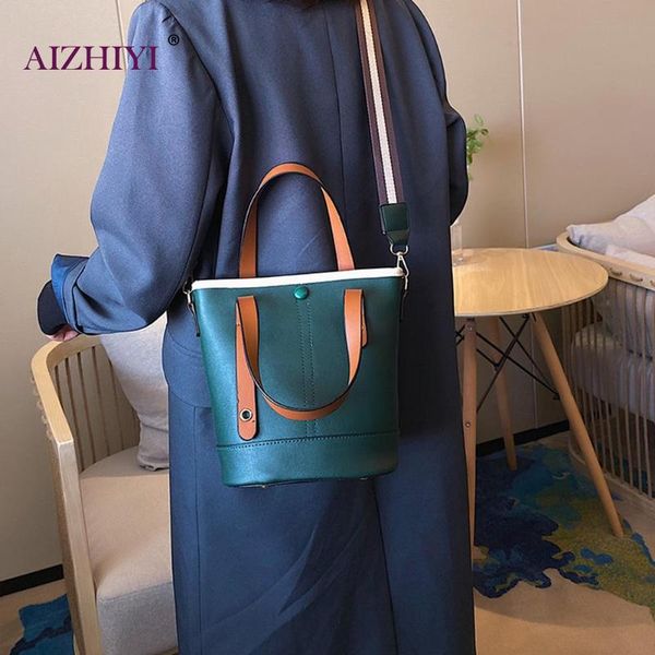 

women pu leather shoulder crossbody bag totes ladies leisure casual large capacity bucket female retro handbag