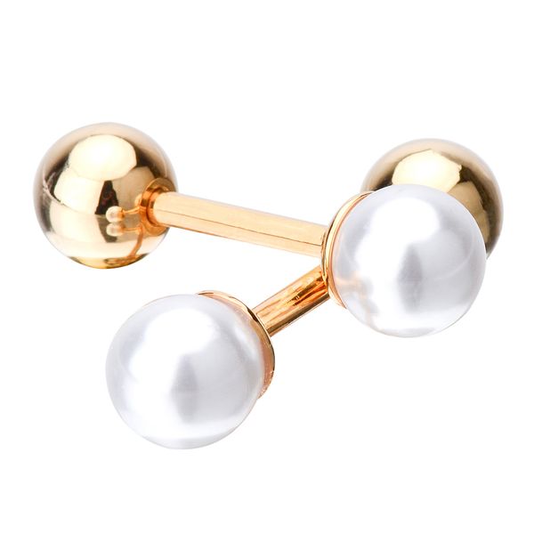 

savannah double round pearl detachable shirt men's suit cufflinks, Silver