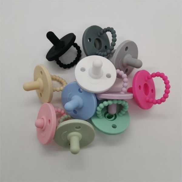 

2pcs silicone soft baby pacifier nipple newborn dummy grade infant round nipple soother teething toys baby care product
