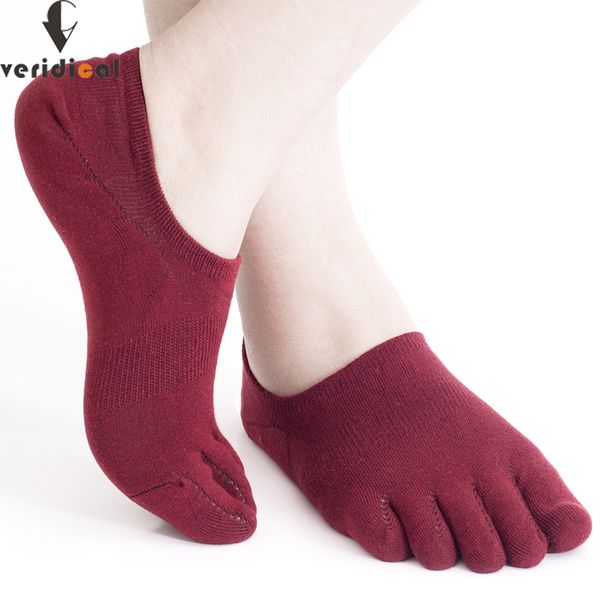 

men's socks veridical 5 pairs/lot five fingers invisible sock men cotton non-slip cool toe for boy meias compression, Black