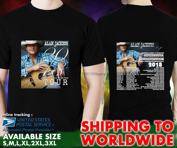 

alan-jackson-дешевый бар-шоссе-tour-дата-2018 t-shirt лох
