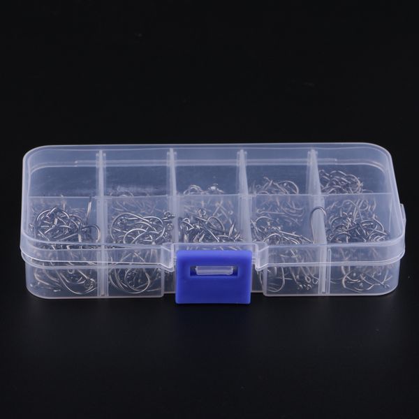 

500pcs high carbon steel fishing hooks fly jig barbed hook with hole 3-12#