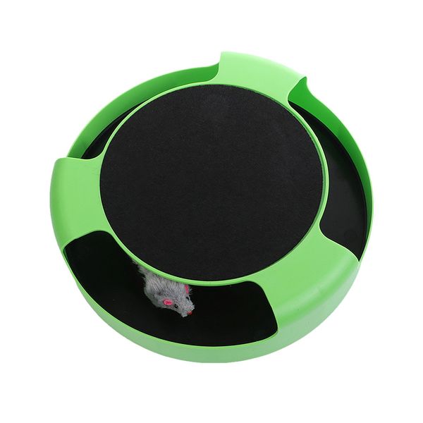 

cat interactive toys with a running mice and a scratching pad,catch the mouse,cat scratcher catnip toy,green