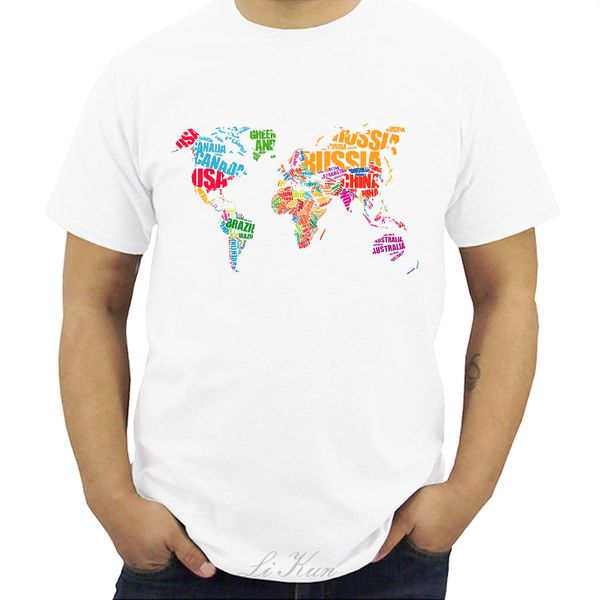 

men's fashion t shirts printing world map stripe casual short sleeve o-neck tees summer swag t-shirt