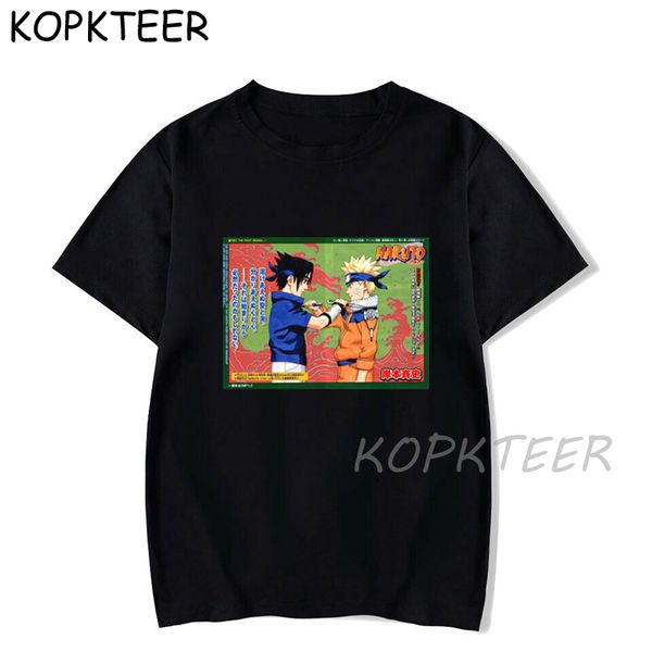 

naruto and sasuke rivals printed tshirt men plus size summer funny japanese anime uzumaki tee shirt short sleeve clothing 2020