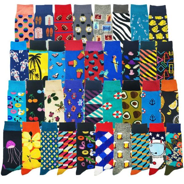 

1pair new men women cotton socks casual colorful socks crew street skateboard happy funny harajuku sox meias, Black