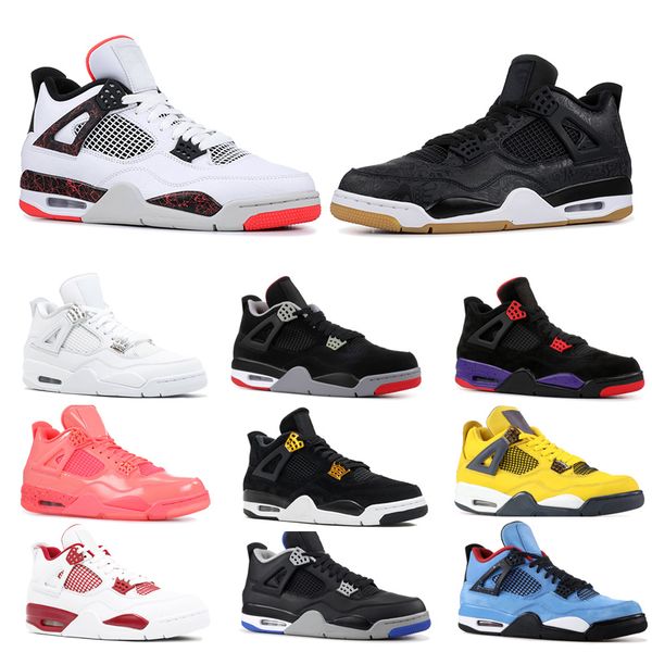 

4 4s basketball shoes mens og bred for 2020 tattoo raptors white cement men trainer sports sneakers size 41-47 wholesale