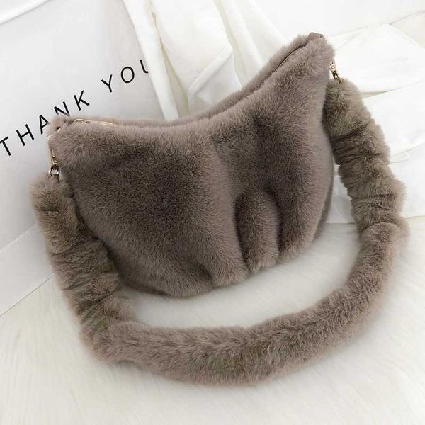 

faux fur bag for women dumpling plush shoulder bag crossbody medium women's handbags purse designer winter trend fashion