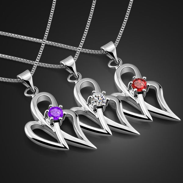 

chains bohemia simple silver color necklace female models zircon pendant clavicle jewelry