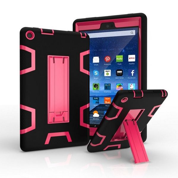 

shockproof protector case 3 in1 robot defender robot hybrid pc silicon kickstand stand case for kindle fire hd7 hd8 2015 2016 2017 2019