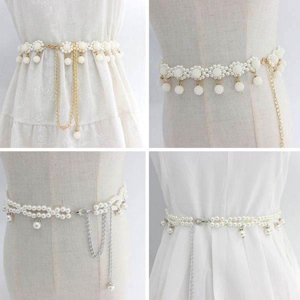 

тонкого waistband 1pcs бисер крюк женщины пояса pearl декоративных пояса металл дикой талия цепь серебро золото платье декоративных талии по, Black;brown
