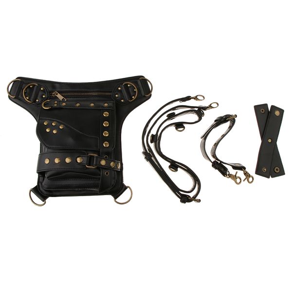

steampunk черной талии пакет bum сумка рюкзак сумка ретро талия сумка, Black;red